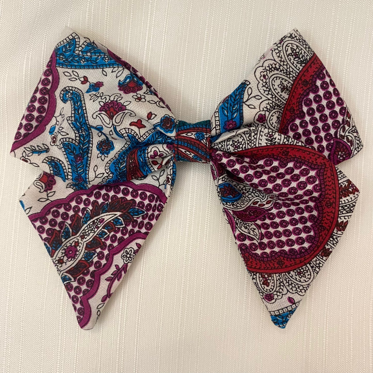 Cotton Sailor styled Hair Bow